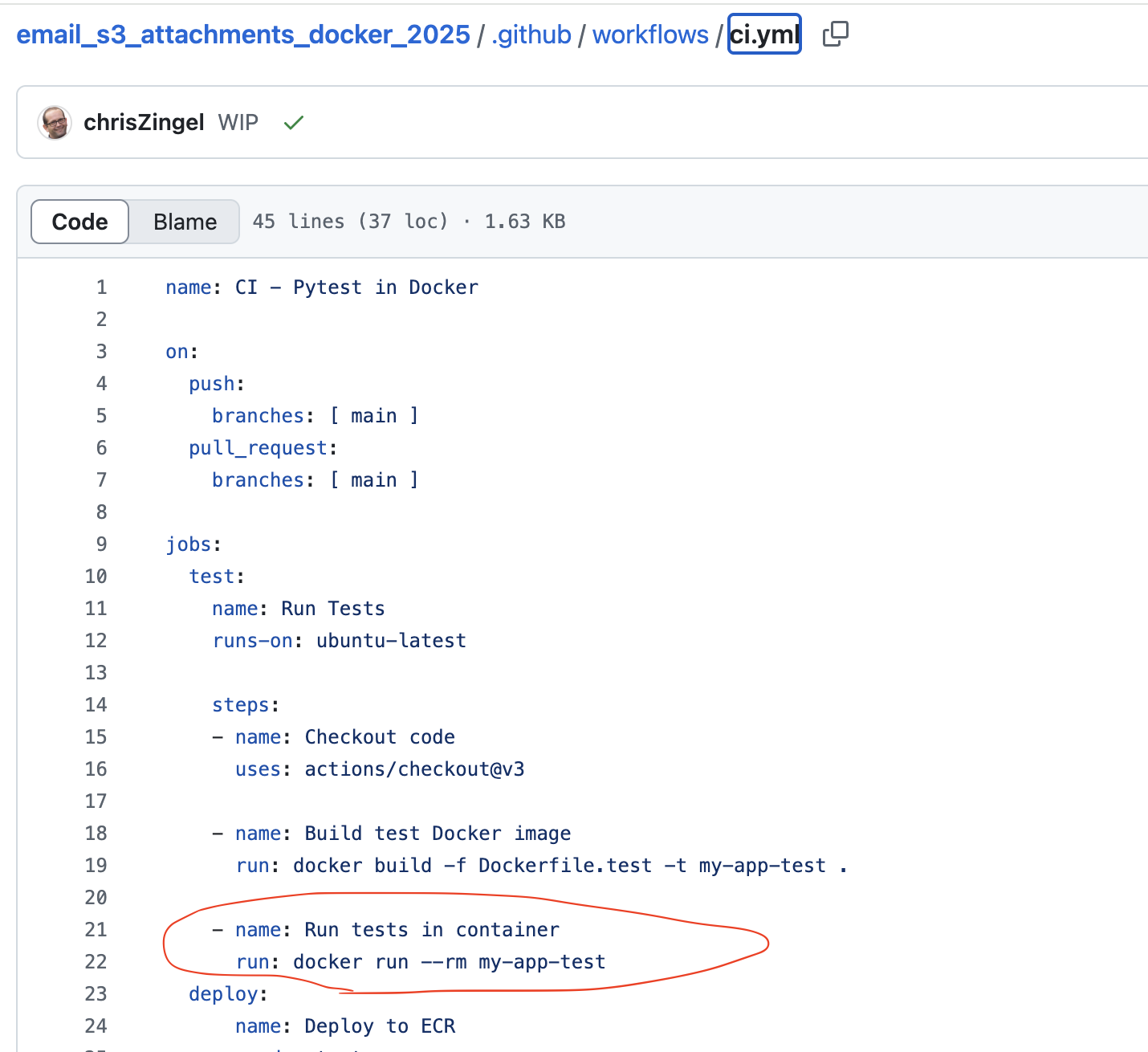 Docker run tests